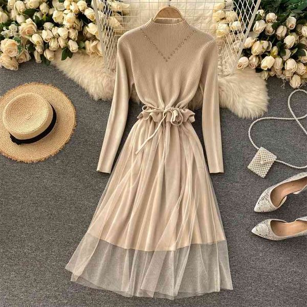 knitted sweater dress women's autumn and winter retro diamond stand collar slim mesh fashion long sleeve vestidos p890 210527, Black;gray
knitted sweater dress women's autumn and winter retro diamond stand collar slim mesh fashion long sleeve vestidos p890 210527, Black;gray