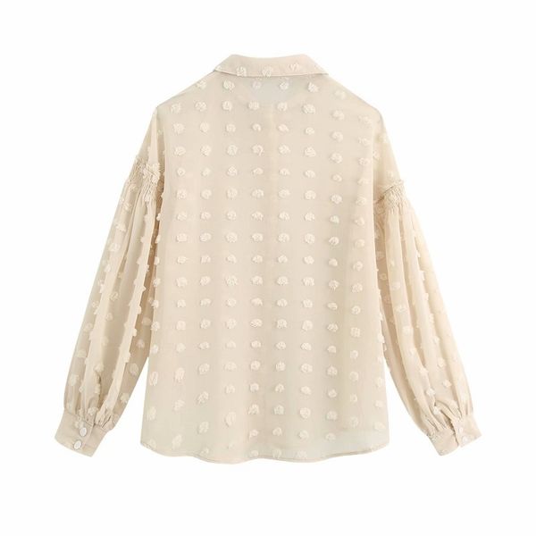 summer za white polka dot blouse women 2021 label collar front buttons retro shirts woman long sleeve with ruffle trim
summer za white polka dot blouse women 2021 label collar front buttons retro shirts woman long sleeve with ruffle trim