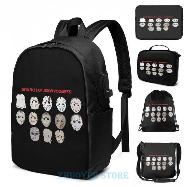 backpack funny graphic print the 13 faces of jason voorhees usb charge men school bags women cosmetic bag travel laptop
backpack funny graphic print the 13 faces of jason voorhees usb charge men school bags women cosmetic bag travel laptop