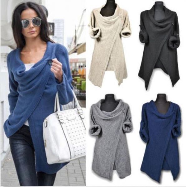 poncho pullover autumn winter women sweater knitted jacket solid color irregular long sleeve woman, White;black
poncho pullover autumn winter women sweater knitted jacket solid color irregular long sleeve woman, White;black