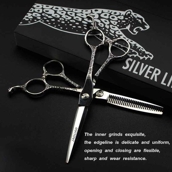jaguar gm45 professional barber hair scissors 6.0 9cr 62hrc hardness cutting / thinning silver shears with case
jaguar gm45 professional barber hair scissors 6.0 9cr 62hrc hardness cutting / thinning silver shears with case