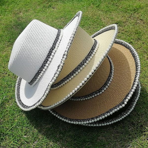 panama hats simple summer beach hat female casual lady women flat brim bowknot straw cap girls pearl sun wide, Blue;gray
panama hats simple summer beach hat female casual lady women flat brim bowknot straw cap girls pearl sun wide, Blue;gray