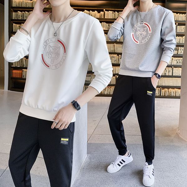 fashion men's tracksuits korean sportswear casual pants long sleeve t-shirt spring and autumn print 2021 sweater, Gray
fashion men's tracksuits korean sportswear casual pants long sleeve t-shirt spring and autumn print 2021 sweater, Gray