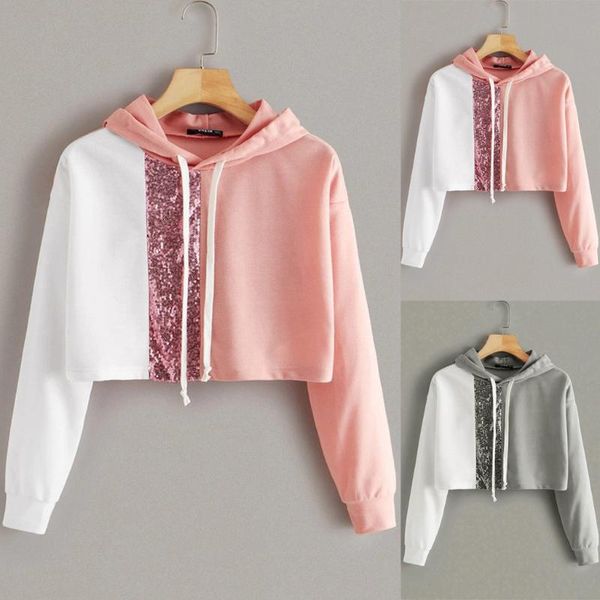 women's hoodies & sweatshirts patchwork casual autumn sweatshirt loose fashion women long sleeve solid color sequin splice, Black 
women's hoodies & sweatshirts patchwork casual autumn sweatshirt loose fashion women long sleeve solid color sequin splice, Black