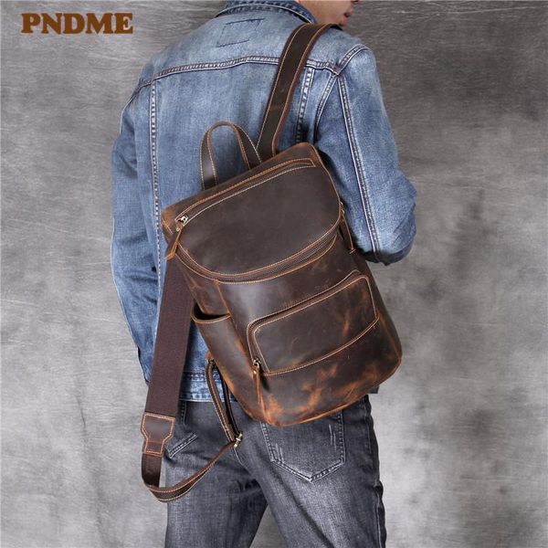 backpack pndme simple crazy horse leather men women vintage genuine designer luxury travel lapbookbag
backpack pndme simple crazy horse leather men women vintage genuine designer luxury travel lapbookbag