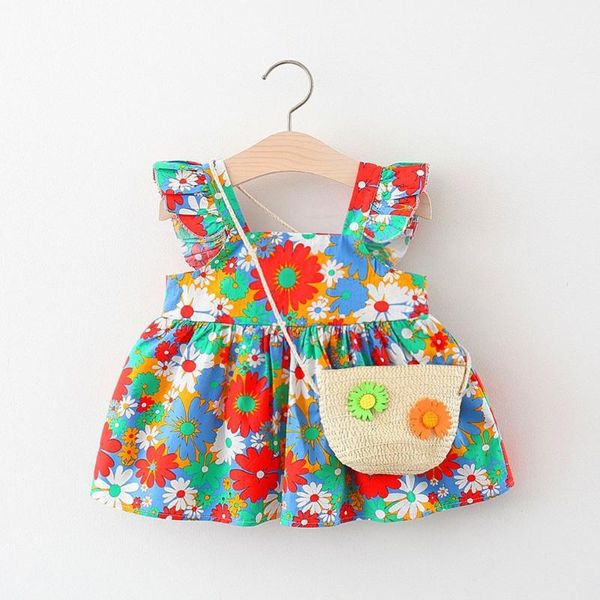 girl's dresses baby girl with bag for 3m-4t summer princess sleeveless dress flower printing holiday style girls toddler clothes, Red;yellow
girl's dresses baby girl with bag for 3m-4t summer princess sleeveless dress flower printing holiday style girls toddler clothes, Red;yellow