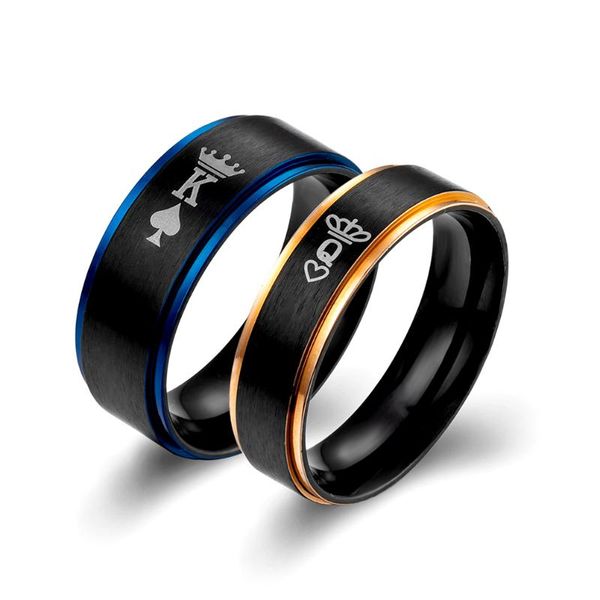 simple two-tone titanium steel vacuum plating laser engraved crown k q couple ring black and blue rose gold wedding rings, Slivery;golden
simple two-tone titanium steel vacuum plating laser engraved crown k q couple ring black and blue rose gold wedding rings, Slivery;golden