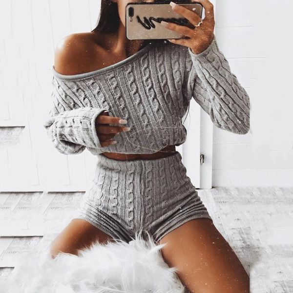 two piece dress women tracksuit fashion winter 2pc ladies solid off shoulder knitted warm loungewear slim short crop female suit set #45, White
two piece dress women tracksuit fashion winter 2pc ladies solid off shoulder knitted warm loungewear slim short crop female suit set #45, White