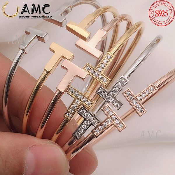 t bracelet hard bangle jewelry fashion 925 sterling silver female round classic star same style wholesale, Black
t bracelet hard bangle jewelry fashion 925 sterling silver female round classic star same style wholesale, Black