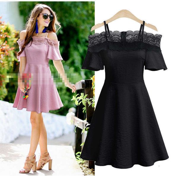 dresses one casual summer line neck slim dress large short sleeve off shoulder strap skirt fashion k185, Black;gray
dresses one casual summer line neck slim dress large short sleeve off shoulder strap skirt fashion k185, Black;gray