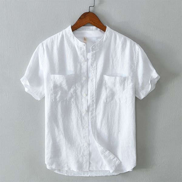 men's t-shirts unique design short-sleeved stand collar brand pure linen shirts for men casual comfortable shirt mens chemise camisa 66, White;black
men's t-shirts unique design short-sleeved stand collar brand pure linen shirts for men casual comfortable shirt mens chemise camisa 66, White;black