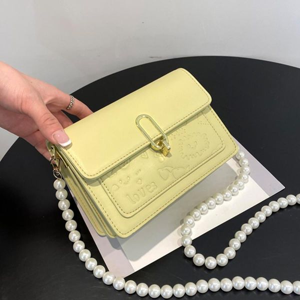 evening bags pearl chain crossbody for women pu leather handbag small flap messenger bag yellow kawaii pattern female shoulder bolsa
evening bags pearl chain crossbody for women pu leather handbag small flap messenger bag yellow kawaii pattern female shoulder bolsa