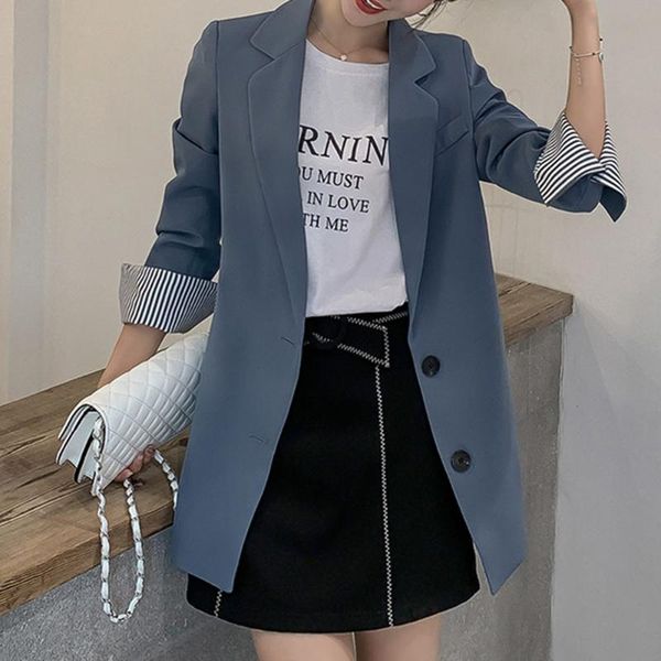 women's suits & blazers stripe long sleeve casual blazer women korean style chic blue office jackets 2xl black pink street spring 2021, White;black
women's suits & blazers stripe long sleeve casual blazer women korean style chic blue office jackets 2xl black pink street spring 2021, White;black