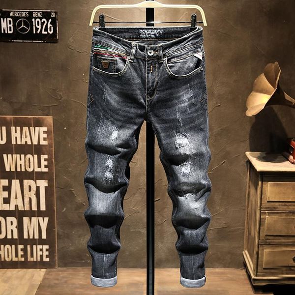 men's jeans embroidery boutique european men brand slim denim trousers stretch blue patchwork hole pants autumn and winter style man
men's jeans embroidery boutique european men brand slim denim trousers stretch blue patchwork hole pants autumn and winter style man