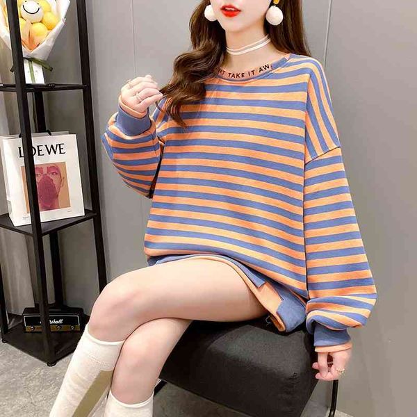 women's sweater spring and autumn new thin long sleeve t-shirt stripe fake two embroidered large women's clothes, Black
women's sweater spring and autumn new thin long sleeve t-shirt stripe fake two embroidered large women's clothes, Black