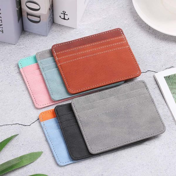 card holders 1pc pu leather id holder candy color bank box multi slot slim case wallet women men business cover, Brown;gray
card holders 1pc pu leather id holder candy color bank box multi slot slim case wallet women men business cover, Brown;gray