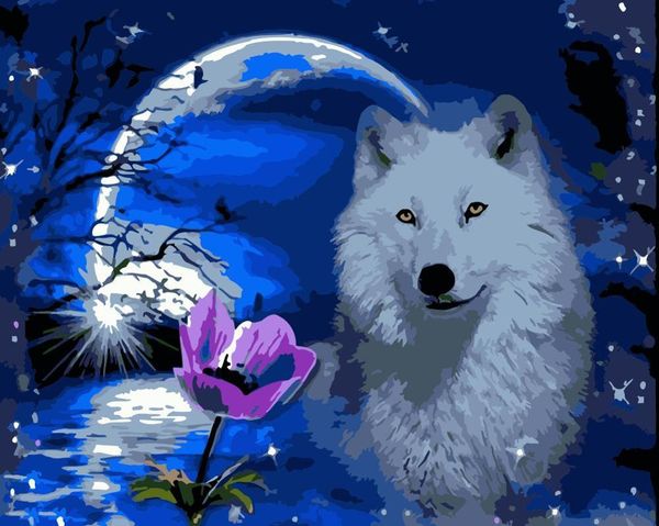 paintings moonlight white wolf animal diy painting by numbers wall art picture acrylic for home decoration drop 60x75cm
paintings moonlight white wolf animal diy painting by numbers wall art picture acrylic for home decoration drop 60x75cm
