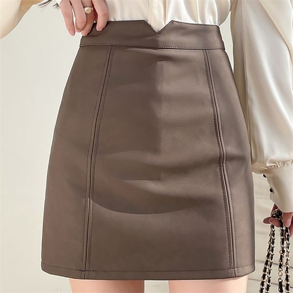 pu matte mini skirts female autumn winter korean fashion high waist solid a-line leather short skirt women vintage faldas 211109, Black
pu matte mini skirts female autumn winter korean fashion high waist solid a-line leather short skirt women vintage faldas 211109, Black