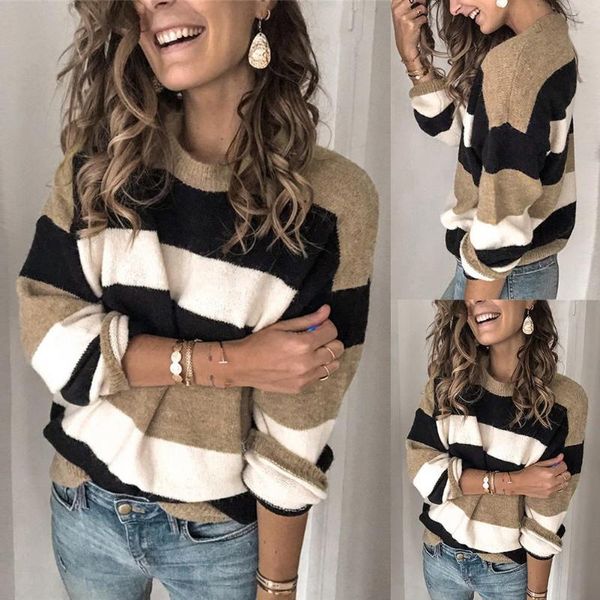 women's sweaters women fall casual long sleeve pullover o neck color block loose knitted sweater clothing, White;black
women's sweaters women fall casual long sleeve pullover o neck color block loose knitted sweater clothing, White;black