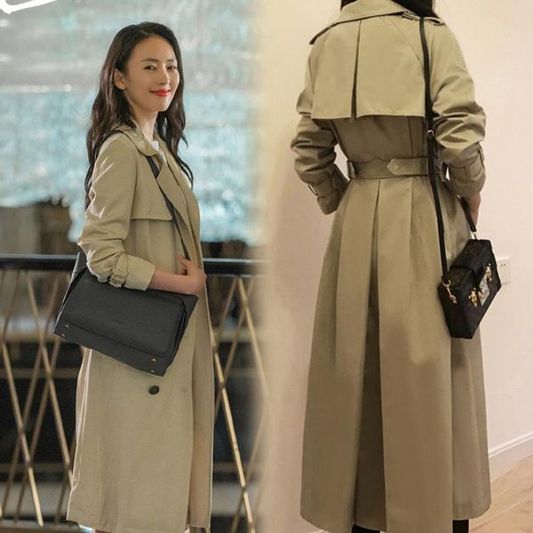 women's trench coats 30-year-old tong yao gu jia same style coat long early autumn loose temperament british waist-tight, Tan;black
women's trench coats 30-year-old tong yao gu jia same style coat long early autumn loose temperament british waist-tight, Tan;black