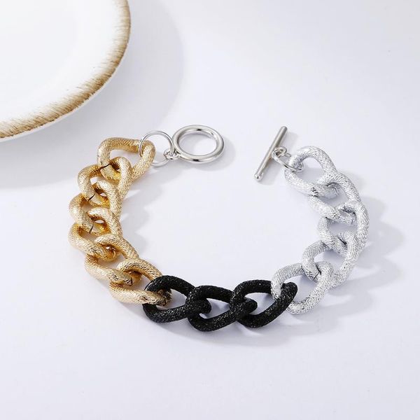 link, chain minimalist frosted u-shape lock bracelet women men punk gold silver color matte twisted buckle 2021 jewelry, Black
link, chain minimalist frosted u-shape lock bracelet women men punk gold silver color matte twisted buckle 2021 jewelry, Black