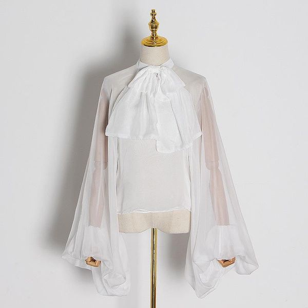 so sheer chiffon shirt women big tie lantern sleeve high end chemise femme chemisier blusa mujer camisa women's blouses & shirts, White
so sheer chiffon shirt women big tie lantern sleeve high end chemise femme chemisier blusa mujer camisa women's blouses & shirts, White