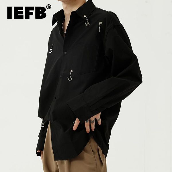 men's casual shirts iefb autumn wear korean loose shirt letter pendant design long sleeve male 2021 solid color 9y8999, White;black
men's casual shirts iefb autumn wear korean loose shirt letter pendant design long sleeve male 2021 solid color 9y8999, White;black