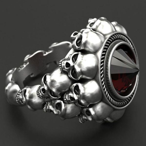cluster rings gothic punk skull for men retro skeleton black red cone male ring jewelry biker steampunk anillo hombre, Golden;silver
cluster rings gothic punk skull for men retro skeleton black red cone male ring jewelry biker steampunk anillo hombre, Golden;silver