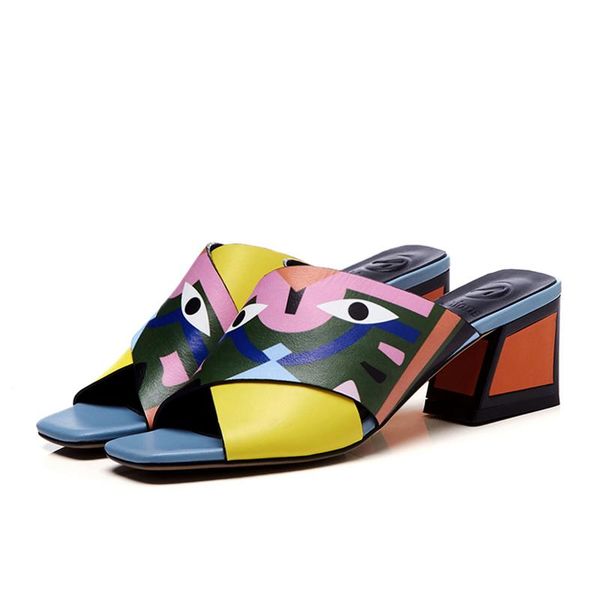 summer slippers sandals genuine leather for women ladies mixed colors square slipper high heels fish mouth shoes, Black
summer slippers sandals genuine leather for women ladies mixed colors square slipper high heels fish mouth shoes, Black