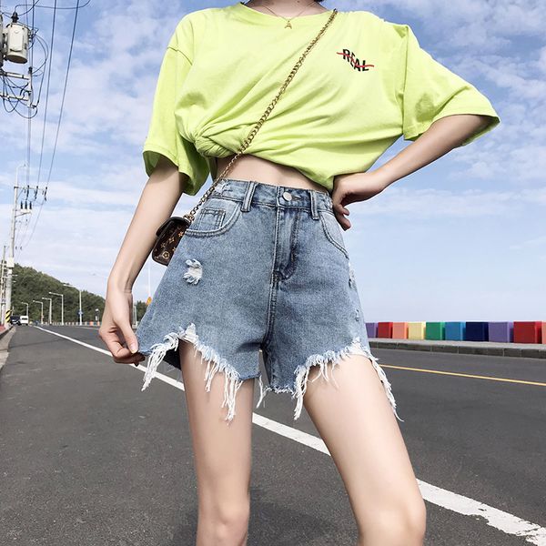shorts women's summer 2021 thin and loose a-line jeans pants, White;black
shorts women's summer 2021 thin and loose a-line jeans pants, White;black