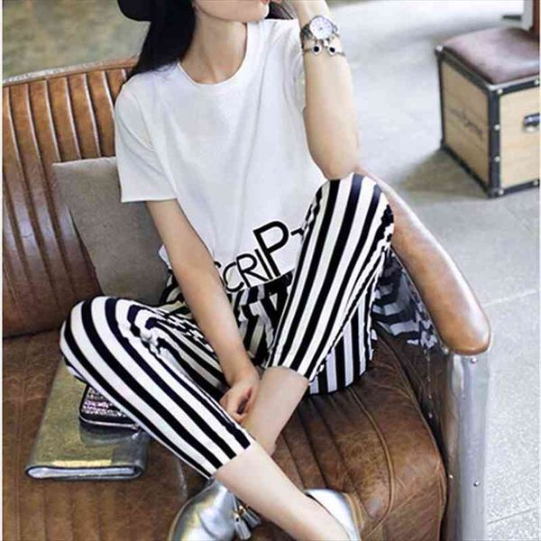autumn office 2 piece set womenpant elastic waist striped o-neck letter two dropshipping, White
autumn office 2 piece set womenpant elastic waist striped o-neck letter two dropshipping, White