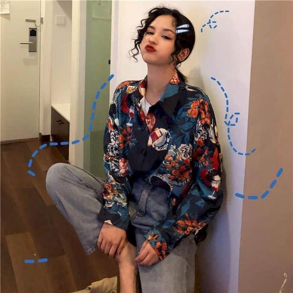 women's blouses & shirts retro chic shirt men women korean loose niche punk long-sleeved vintage blouse sunscreen students high street, White
women's blouses & shirts retro chic shirt men women korean loose niche punk long-sleeved vintage blouse sunscreen students high street, White