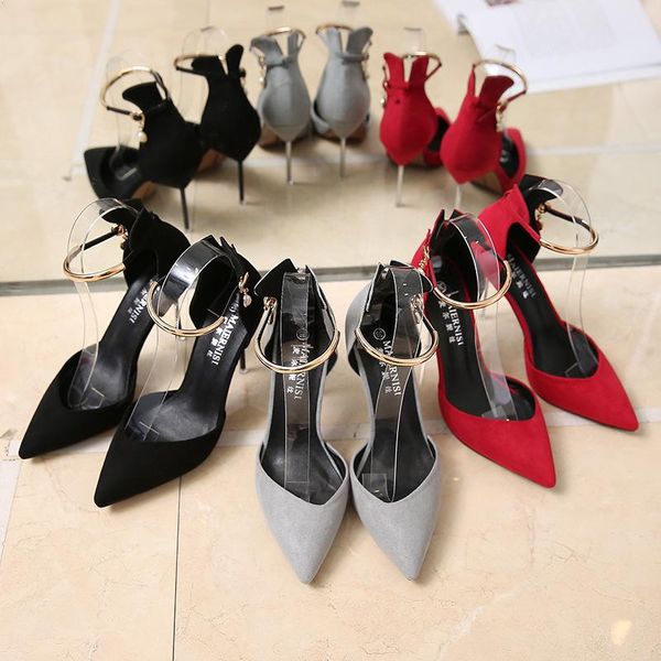 dress shoes 10cm super high heeled thin heels pointed toe shallow flock pumps big size 4 inches all match fetish buckle strap, Black
dress shoes 10cm super high heeled thin heels pointed toe shallow flock pumps big size 4 inches all match fetish buckle strap, Black