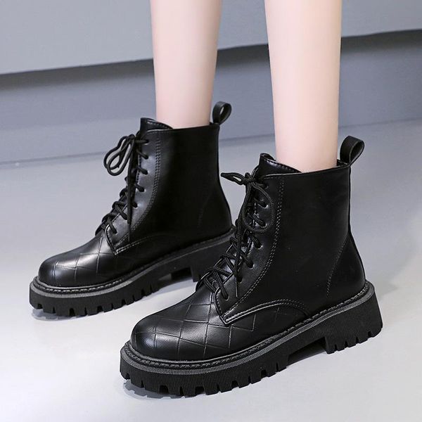 boots fashion black pu leather lace up platform shoes woman ankle drop autumn british style short women flat heels
boots fashion black pu leather lace up platform shoes woman ankle drop autumn british style short women flat heels