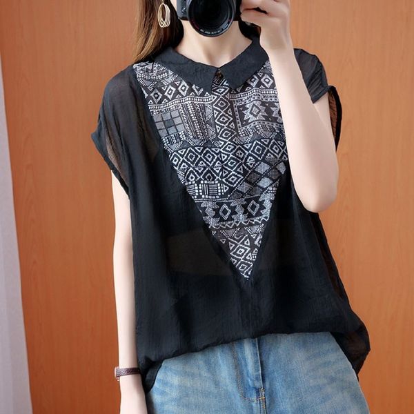 oversized women summer casual blouses new arrival simple style vintage print peter pan collar loose ladies s1815 210412, White
oversized women summer casual blouses new arrival simple style vintage print peter pan collar loose ladies s1815 210412, White