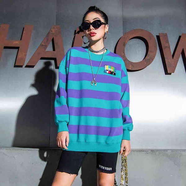 women's hoodies & sweatshirts tuogu chao brand women's clothing autumn winter color contrast thick stripe oversize loose plush swe, Black
women's hoodies & sweatshirts tuogu chao brand women's clothing autumn winter color contrast thick stripe oversize loose plush swe, Black
