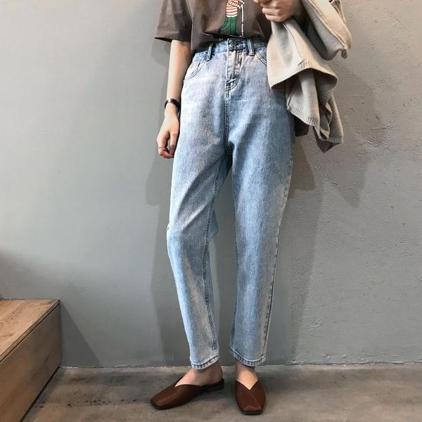 women's jeans 2021 spring blue high waist loose ninth length women denim pants korean trousers female pantalon
women's jeans 2021 spring blue high waist loose ninth length women denim pants korean trousers female pantalon