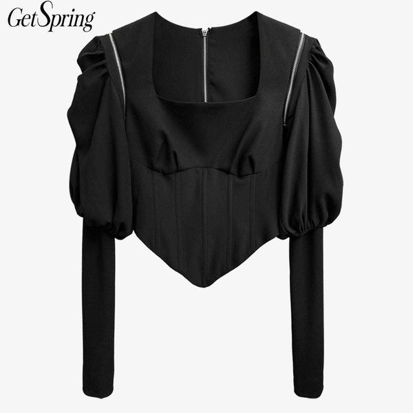 getrspring woman t shirt puff sleeve square collar short shirts women long black vintage autumn ops 210601, White
getrspring woman t shirt puff sleeve square collar short shirts women long black vintage autumn ops 210601, White