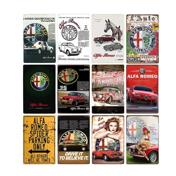 alfa romeo metal sign for garage decorative tin plaque retro car wall posters vintage home decor plate 20x30cm
alfa romeo metal sign for garage decorative tin plaque retro car wall posters vintage home decor plate 20x30cm