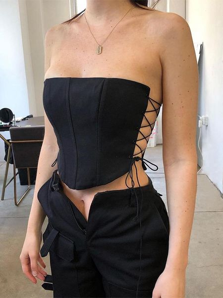 women's tanks & camis autumn style sleeveless halter side strap tank bandage black high street summer fashion outfits crop, White
women's tanks & camis autumn style sleeveless halter side strap tank bandage black high street summer fashion outfits crop, White