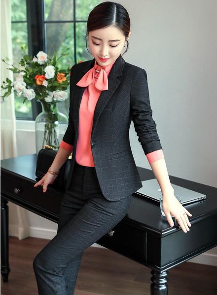 women's suits & blazers 2021 styles fashion grid business women pantsuits with pants and jackets coat ladies office work wear, White;black
women's suits & blazers 2021 styles fashion grid business women pantsuits with pants and jackets coat ladies office work wear, White;black