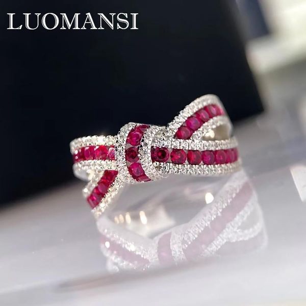cluster rings luomansi natural ruby bow gemstone ring s925 sterling silver romantic woman anniversary party high jewelry, Golden;silver
cluster rings luomansi natural ruby bow gemstone ring s925 sterling silver romantic woman anniversary party high jewelry, Golden;silver
