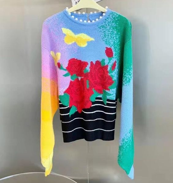 women's sweaters est fashion 2021 autumn winter pullovers women red floral patterns knitting beading deco casual jumpers, White;black
women's sweaters est fashion 2021 autumn winter pullovers women red floral patterns knitting beading deco casual jumpers, White;black