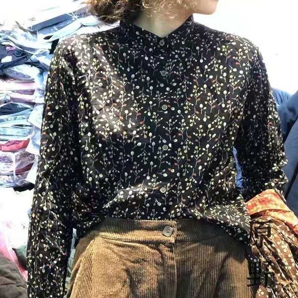 women's blouses & shirts 2021 spring/autumn women long sleeve stand collar blouse loose vintga print single breasted cotton line, White
women's blouses & shirts 2021 spring/autumn women long sleeve stand collar blouse loose vintga print single breasted cotton line, White