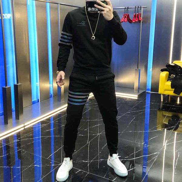 hoodies autumn male around neck custom suit shirt offset stripe two pieces assembly trend thickening, Black
hoodies autumn male around neck custom suit shirt offset stripe two pieces assembly trend thickening, Black