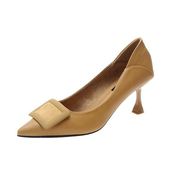 dress shoes 2021 spring thin high heels women woman pumps square buckle slip on professional work cover pointed toe ladies, Black
dress shoes 2021 spring thin high heels women woman pumps square buckle slip on professional work cover pointed toe ladies, Black