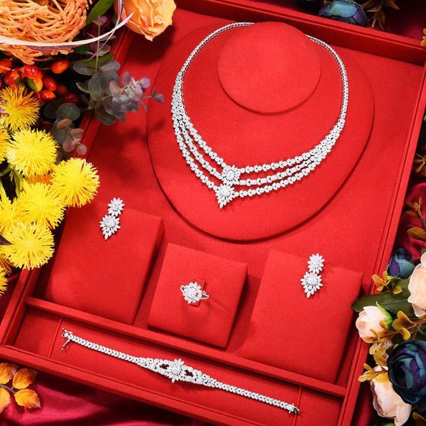 earrings & necklace godki trendy 3 layers uae jewelry sets for women wedding party zircon cz african dubai bridal set dance, Silver
earrings & necklace godki trendy 3 layers uae jewelry sets for women wedding party zircon cz african dubai bridal set dance, Silver