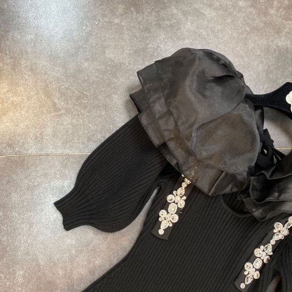 two piece dress deat spring comers long sleeve drooling collar strass buttons tall black waist short dress hr476 mesh e6v7, White
two piece dress deat spring comers long sleeve drooling collar strass buttons tall black waist short dress hr476 mesh e6v7, White