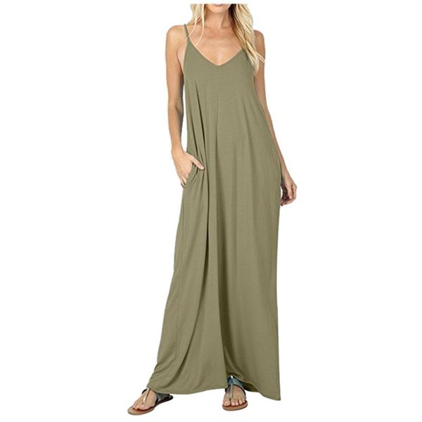 casual dresses women sling dress fashion plus size solid color sleeveless femme robe pockets camisole long sundress vestido verano muje, Black;gray
casual dresses women sling dress fashion plus size solid color sleeveless femme robe pockets camisole long sundress vestido verano muje, Black;gray