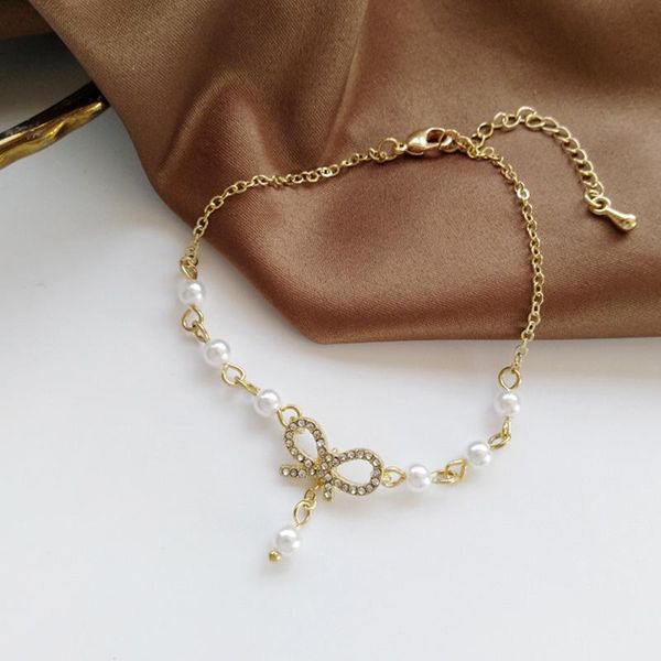 link, chain exquisite crystal zircon bowknot pearl bracelet charming wedding gold hand accessories fashion girl party jewelry gift, Black
link, chain exquisite crystal zircon bowknot pearl bracelet charming wedding gold hand accessories fashion girl party jewelry gift, Black